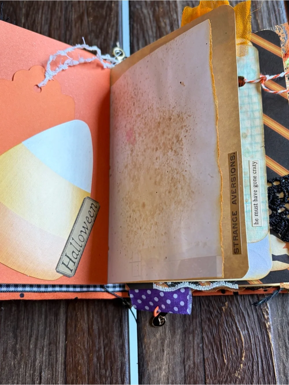 Halloween Junk Journal Small Handmade Decorated 3 Sig Pumpkin Jack O Lantern